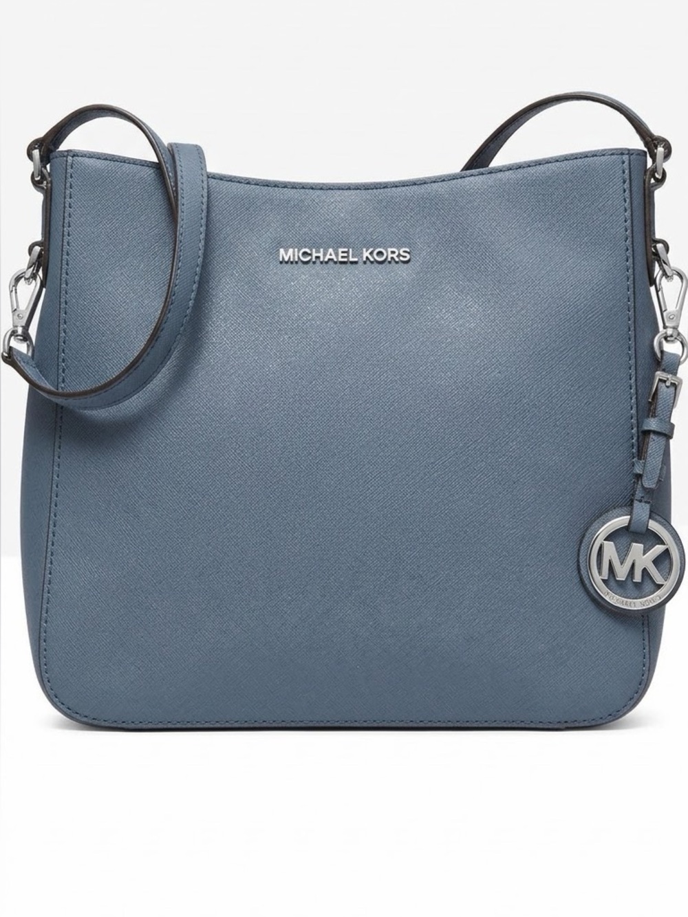 Michael Kors Nicole Large Triple Compartment Saffiano Leather Crossbody Bag Dust